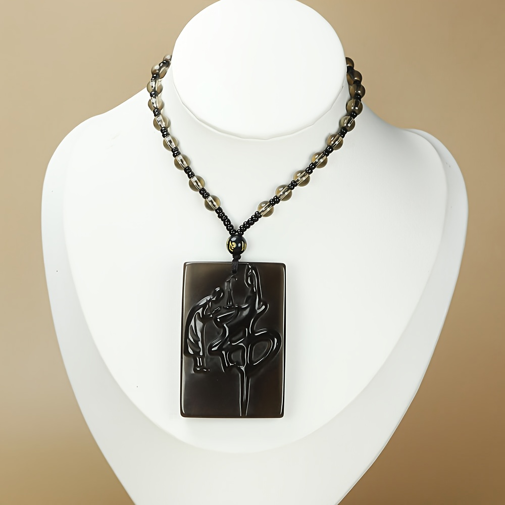 Men's Casual Stone Pendant Necklace, Stylish Accessory